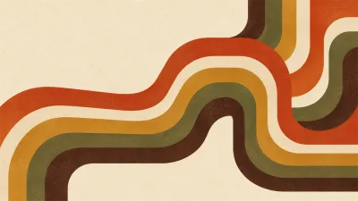 Retro Mid-Century Wavy Stripes