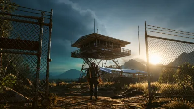 Mountain Watchtower at Sunset