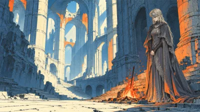 Masked Woman in the Ruined Cathedral