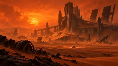 Desert Ruins at Sunset