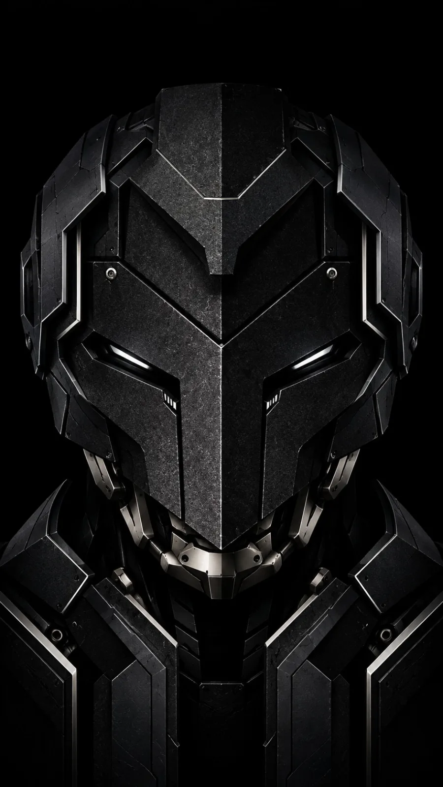 Black Futuristic Robot Helmet