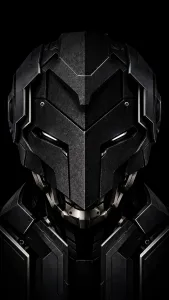 Black Futuristic Robot Helmet