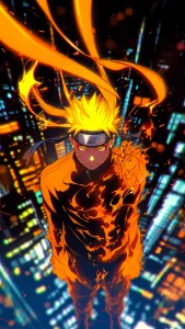 Naruto Uzumaki in a Fiery Chakra Cloak