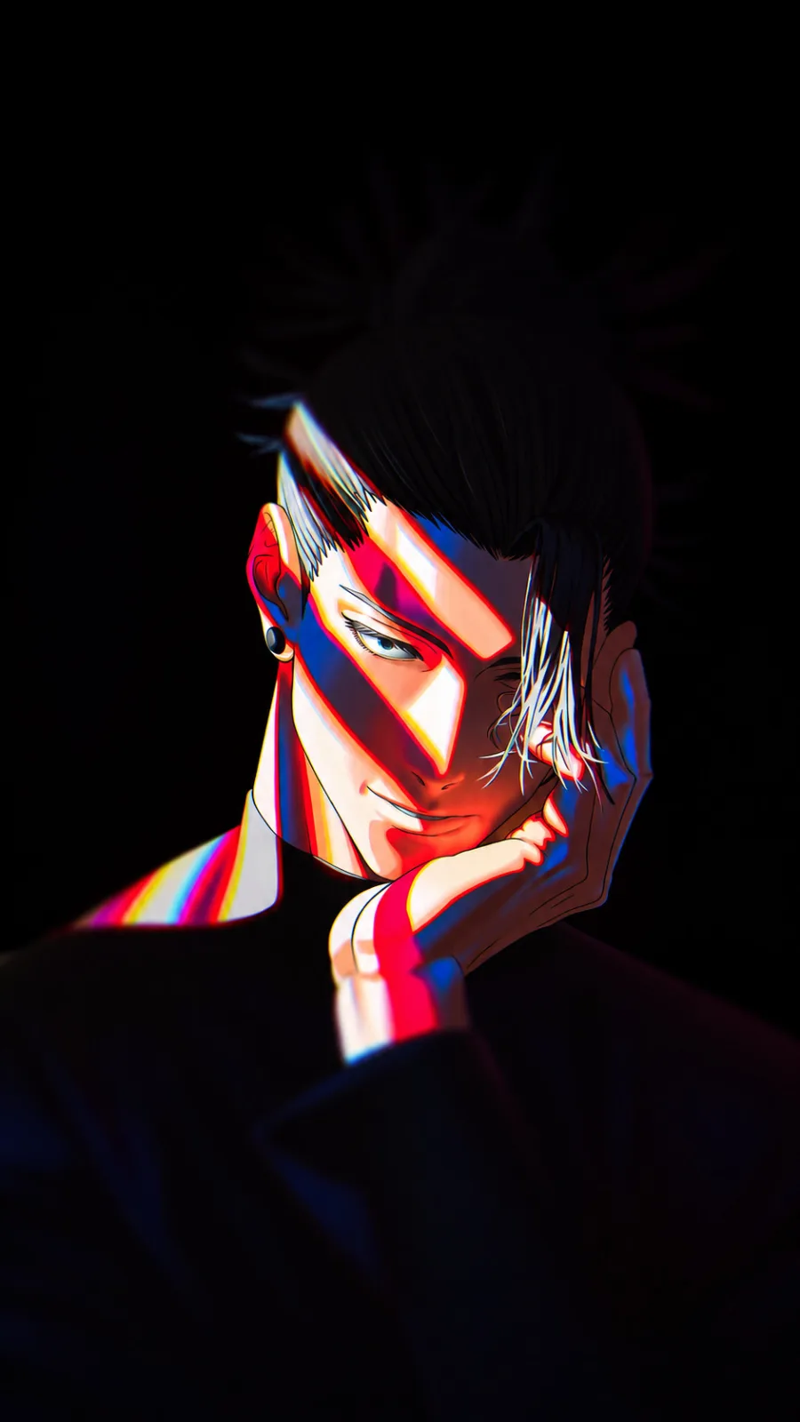 Neon-Lit Anime Portrait
