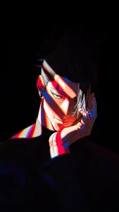 Neon-Lit Anime Portrait