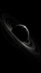 Monochrome Ringed Planet