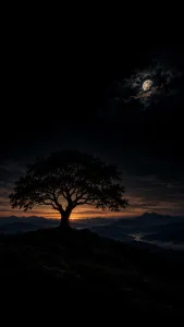 Lone Tree Beneath the Moon