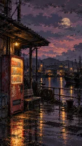 Moonlit Harbor Vending Machine