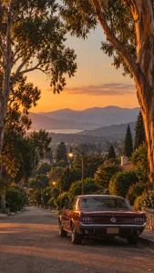 Mustang at Sunset Overlooking the Valley