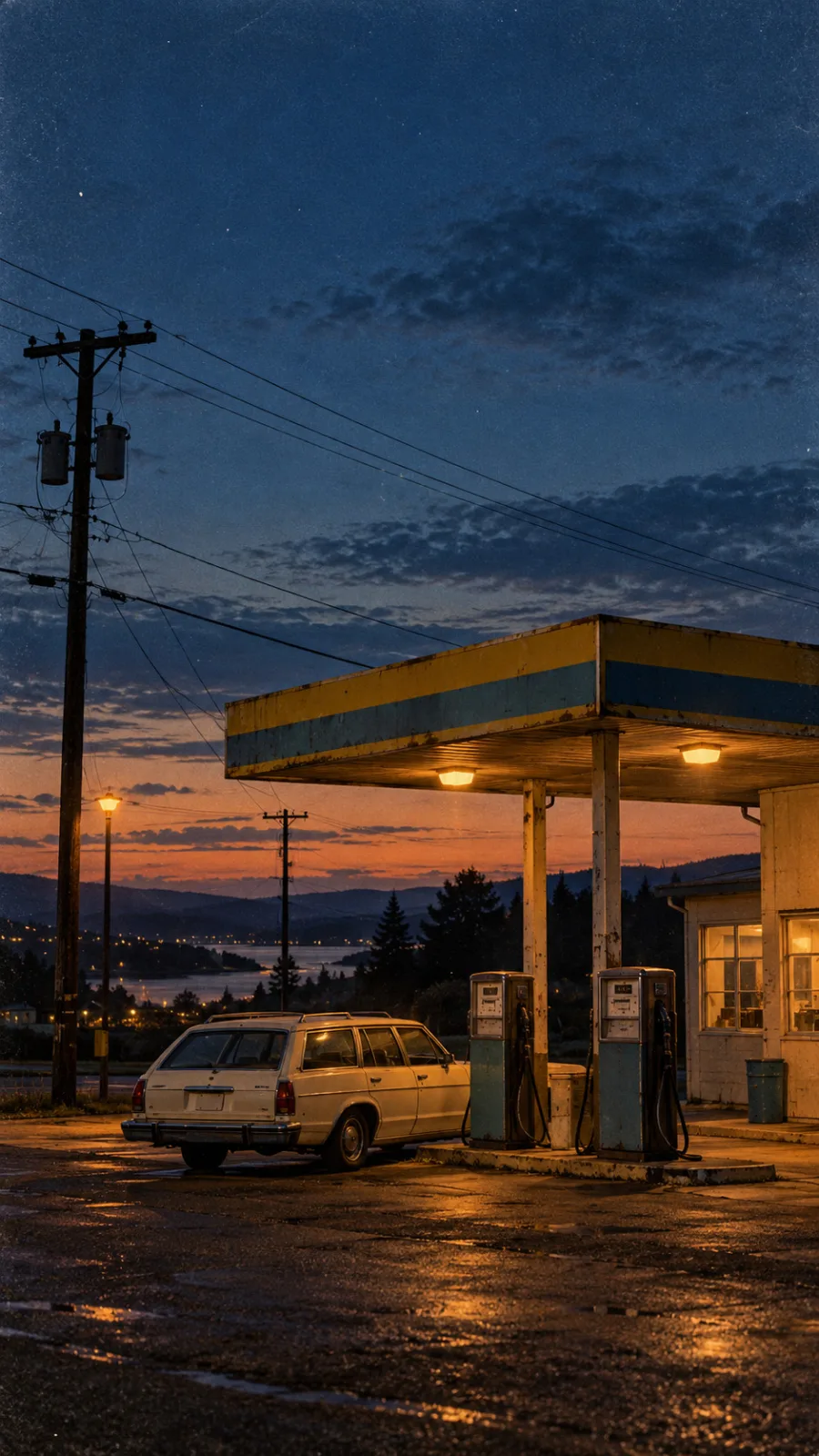 Dusk at the Old Gas Station
