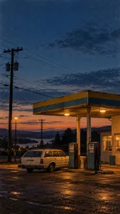 Dusk at the Old Gas Station