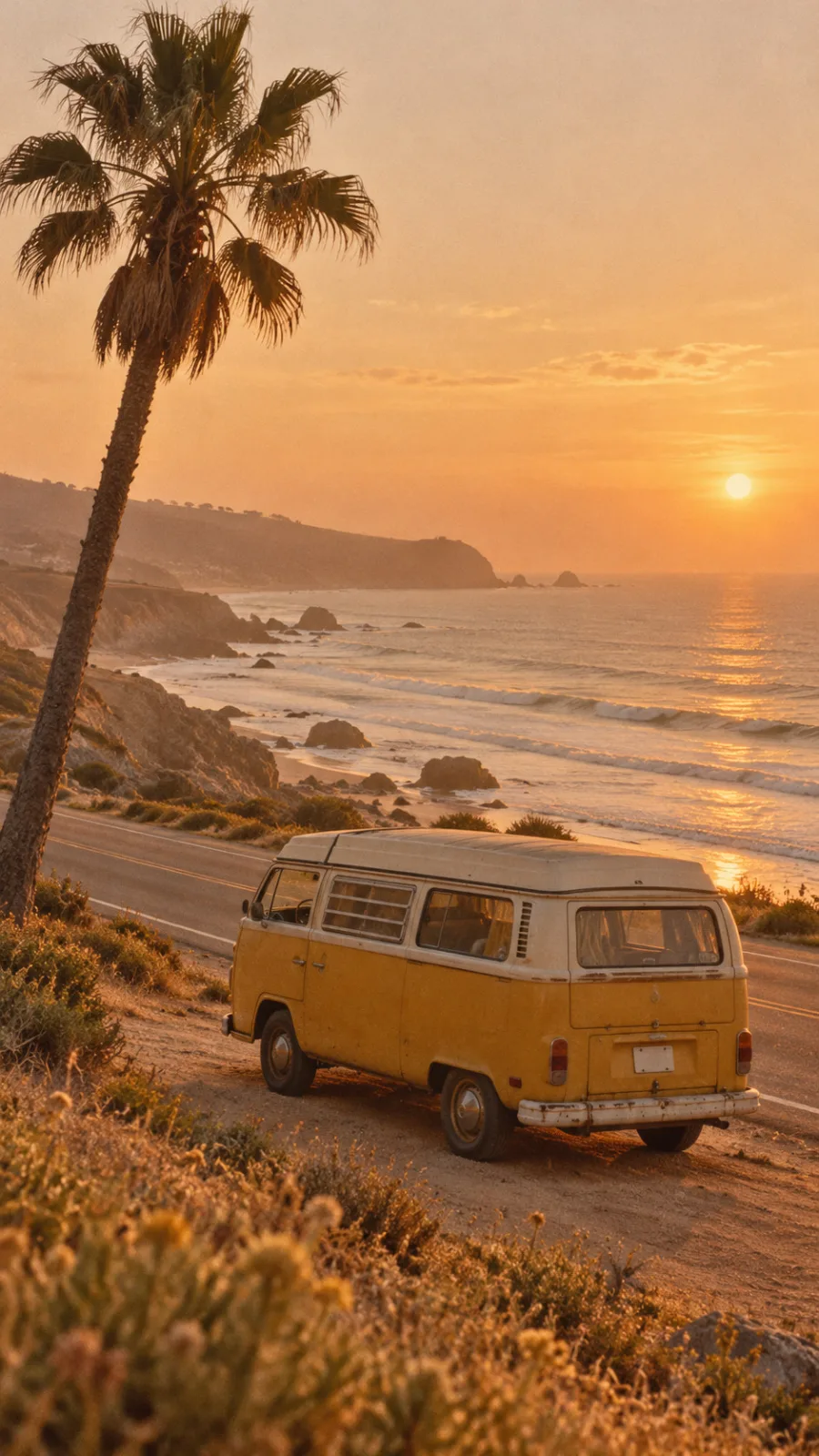 Vintage Van at Sunset