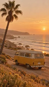 Vintage Van at Sunset