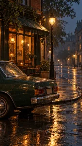 Rainy Evening Café Street