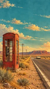 Desert Roadside Phone Booth