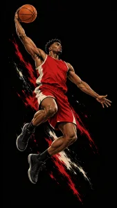 Basketball Player in Midair