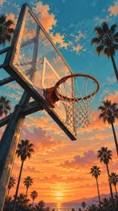 Sunset Basketball by the Palms