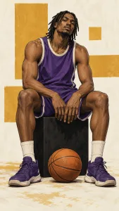 Seated Basketball Player in Purple
