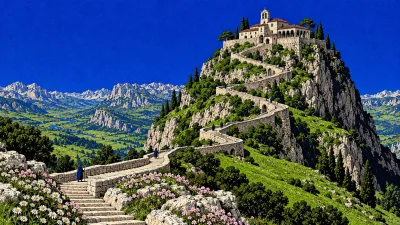 The Mountain Stairway to the Monastery