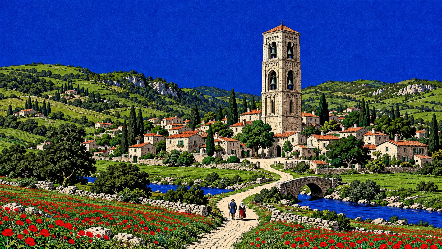 Bell Tower in the Green Valley