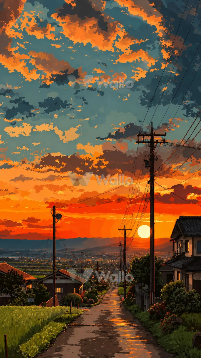 Painterly City Skyline at Dusk