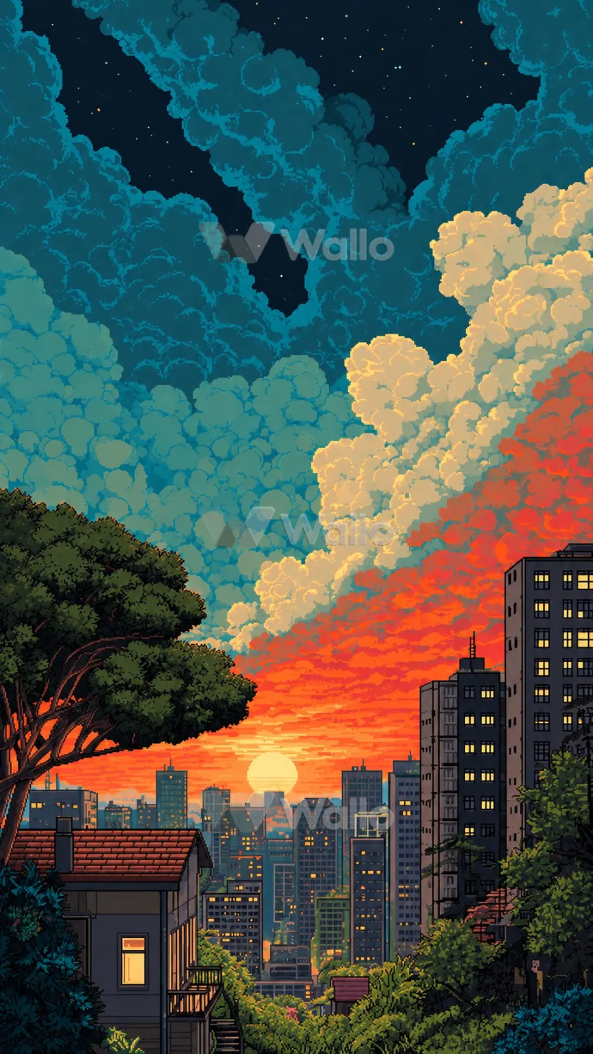 Painterly Urban Skyline