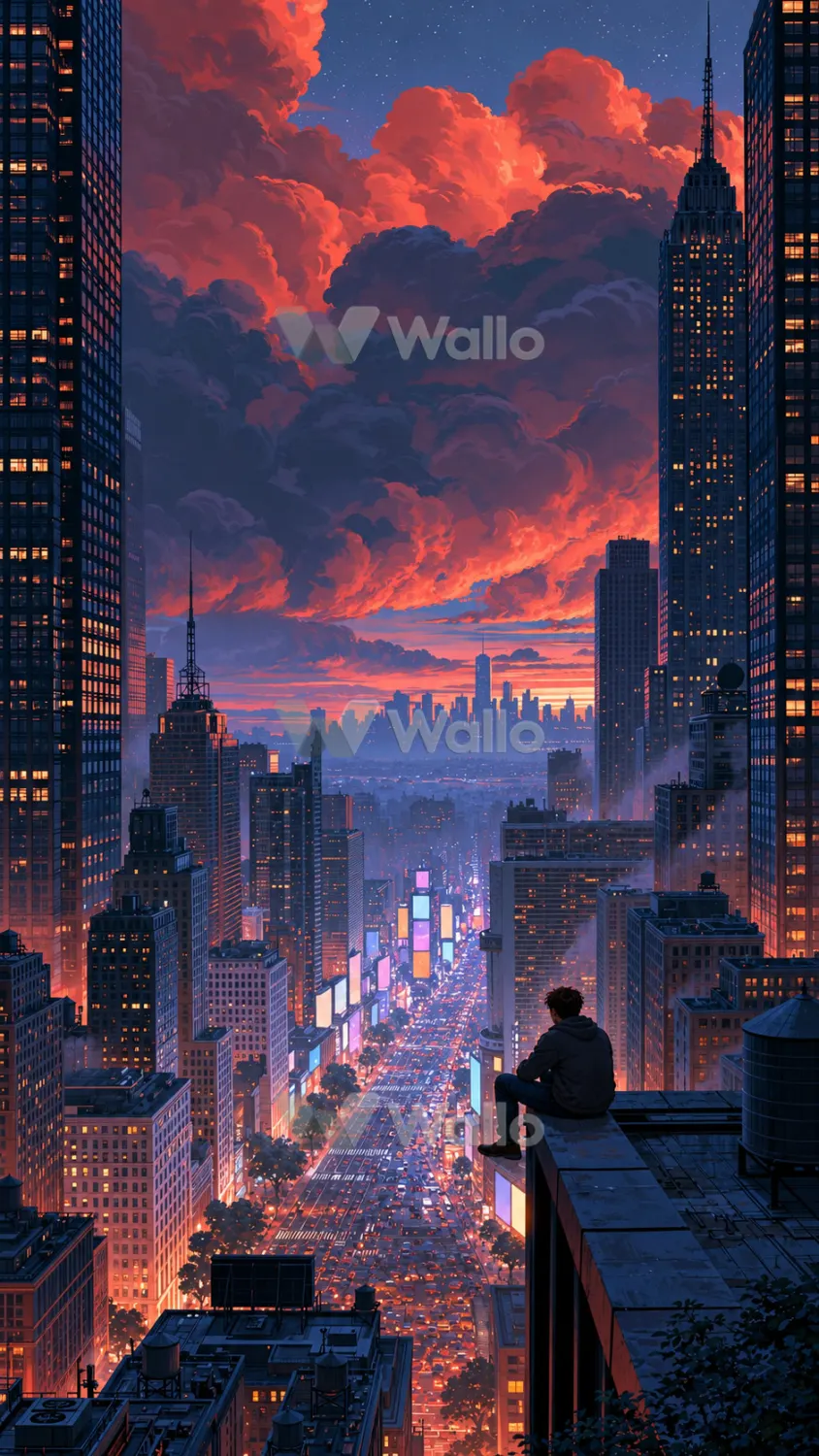 Quiet Rooftop Over a Coral City