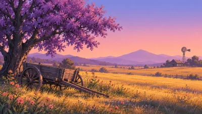 Purple Tree Pasture at Dusk