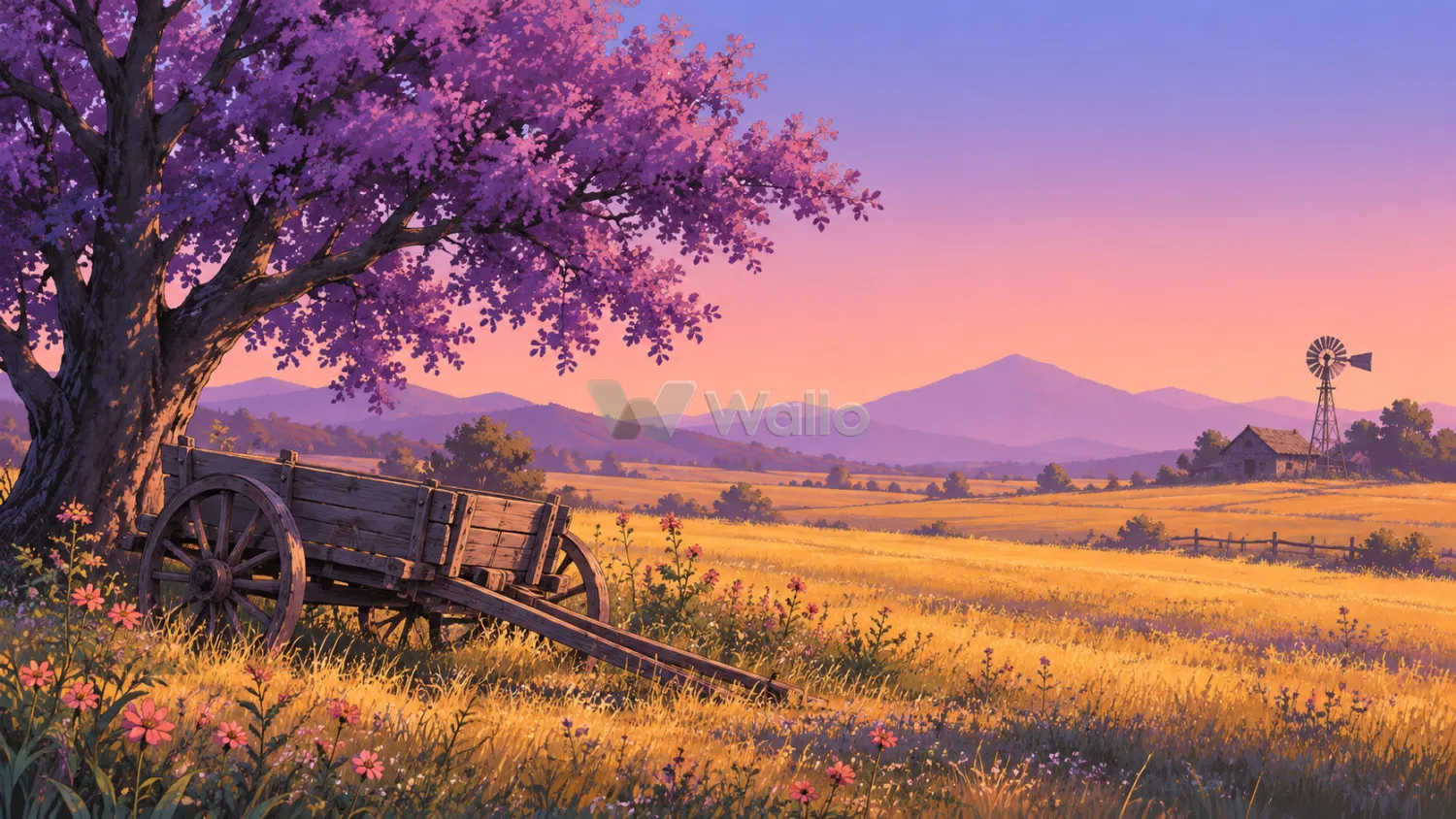 Purple Tree Pasture at Dusk