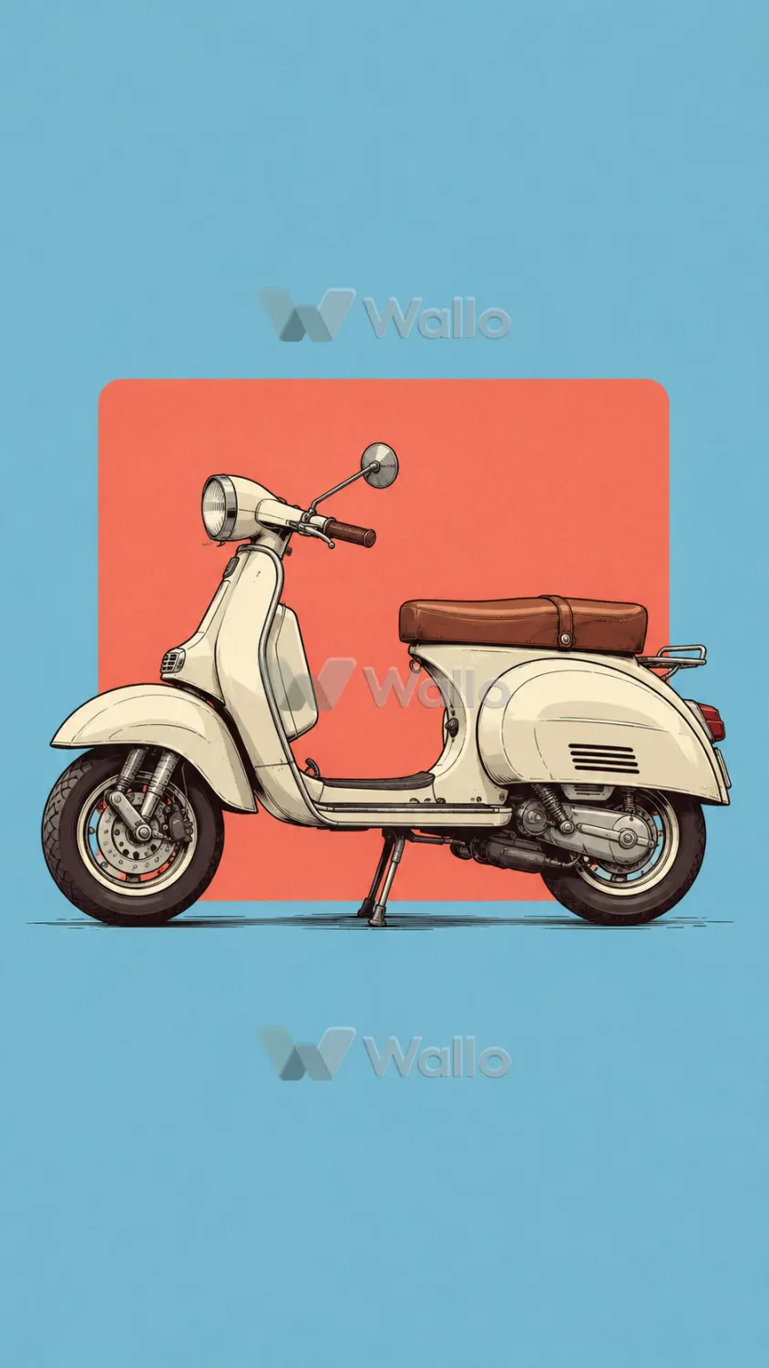 Ivory Vintage Scooter on Coral