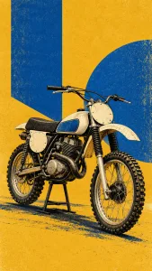 Vintage Dirt Bike in Mustard Geometry