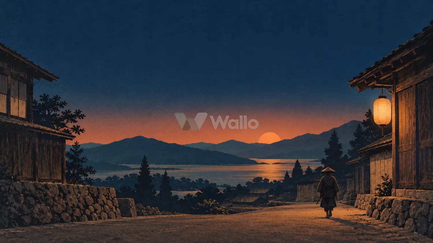 Twilight Ronin on a Quiet Village Lane