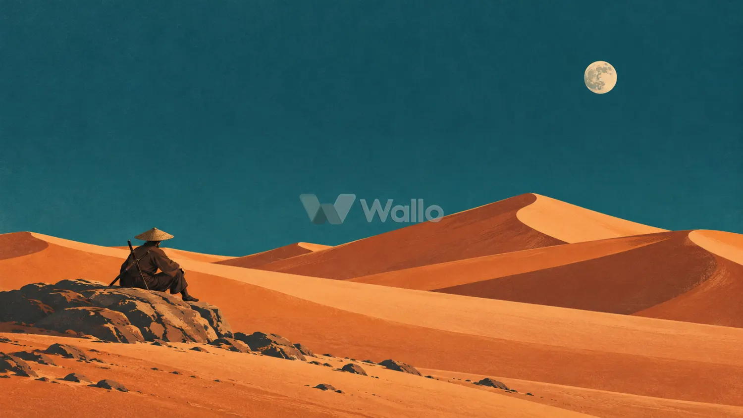 Desert Ronin Under the Ivory Moon