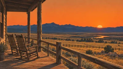 Rocking Chairs at Prairie Sunset