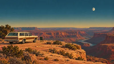 Canyon Road Trip at Dusk