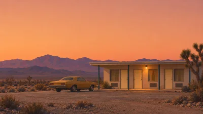 Desert Motel in Apricot Twilight