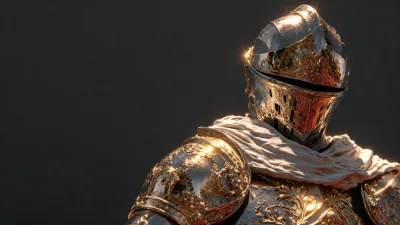 Filigreed Knight in Charcoal Gray