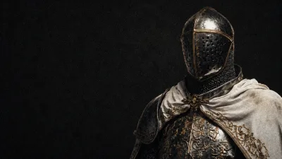 Antique Knight in Charcoal Shadows