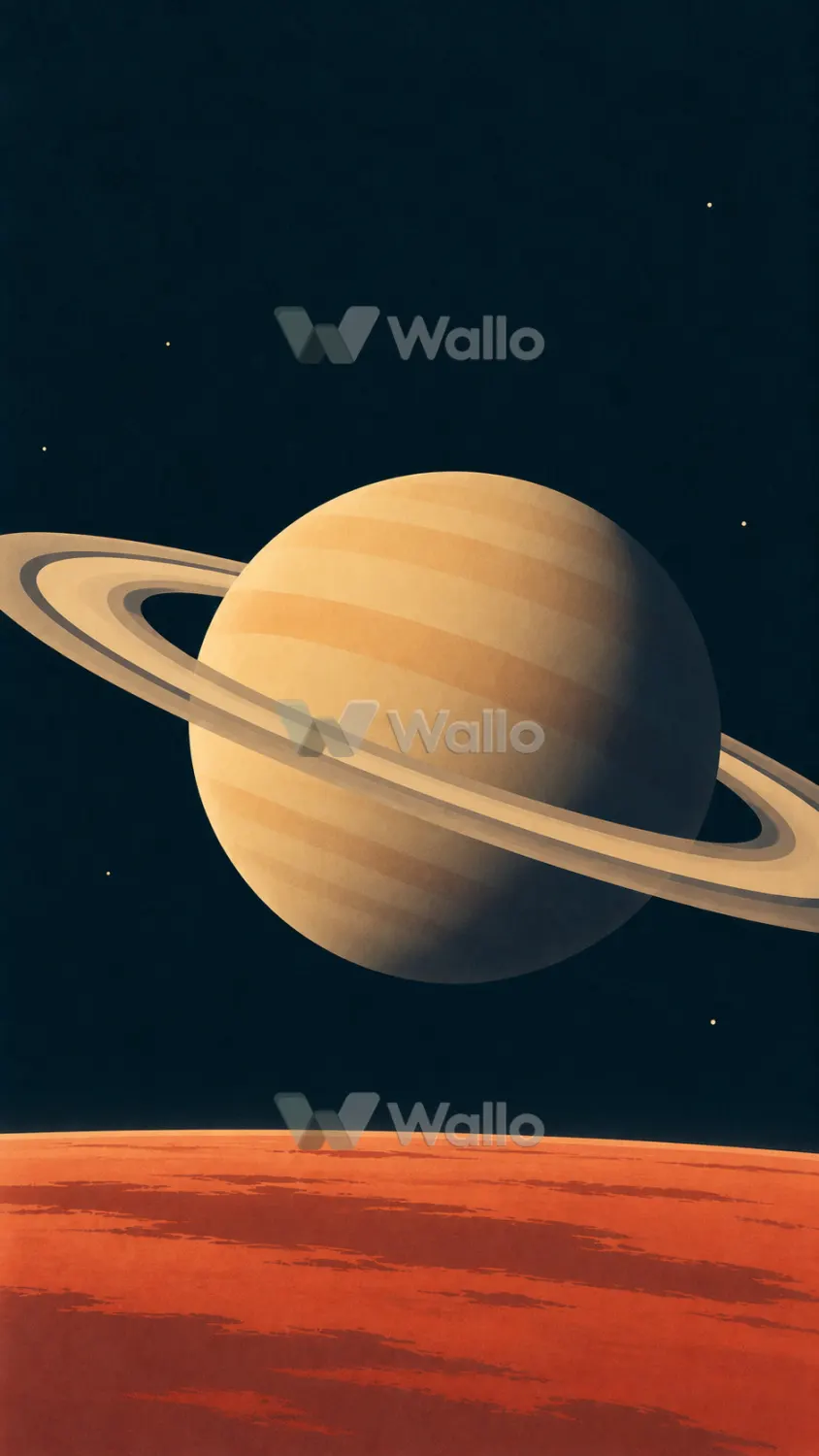 Saturn Over the Silent Rust Plain