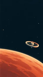 Orbital Ring Above a Cream Horizon