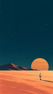 Lone Astronaut Across an Alien Plain