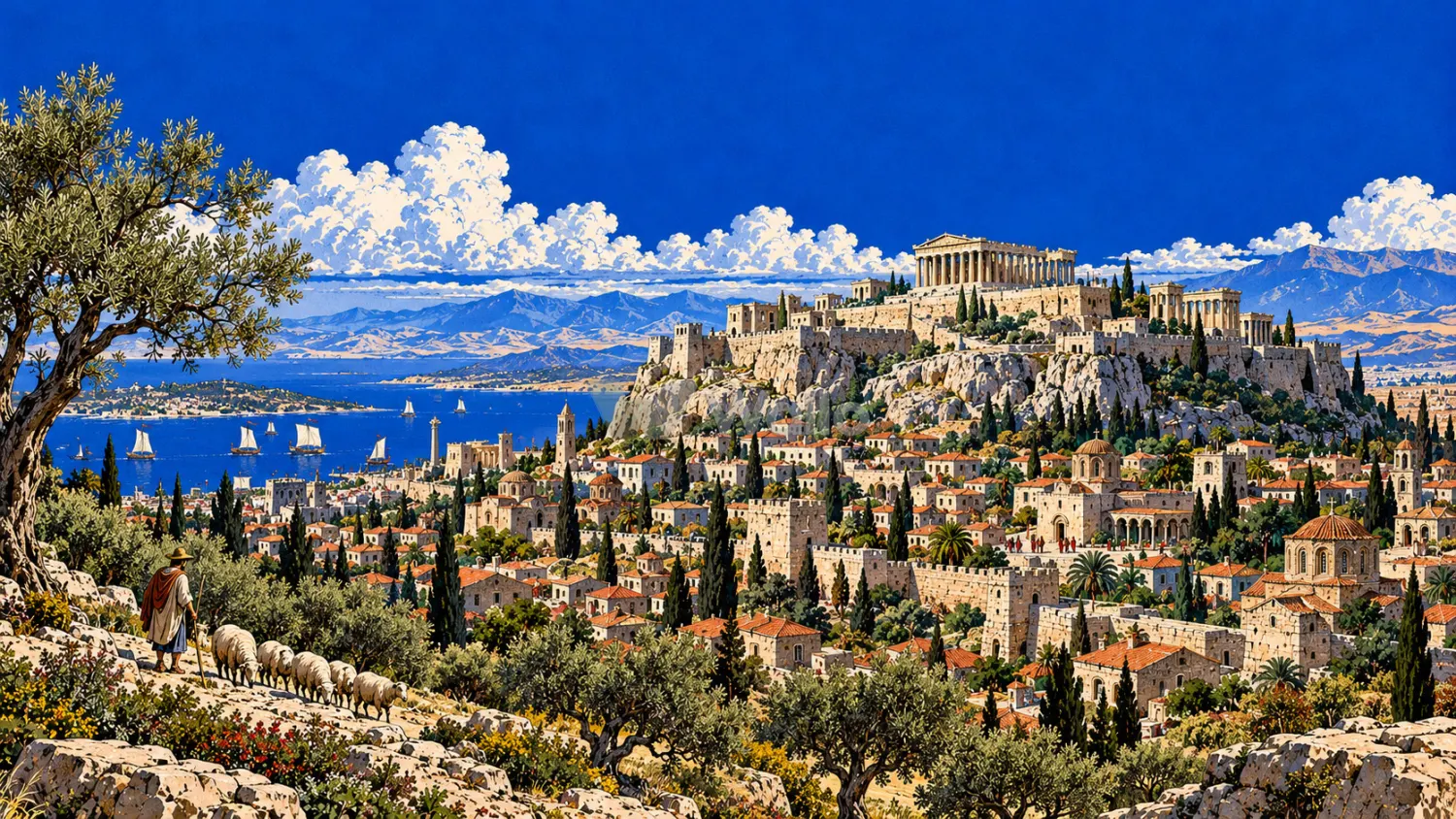 Athens Through the Olive Groves