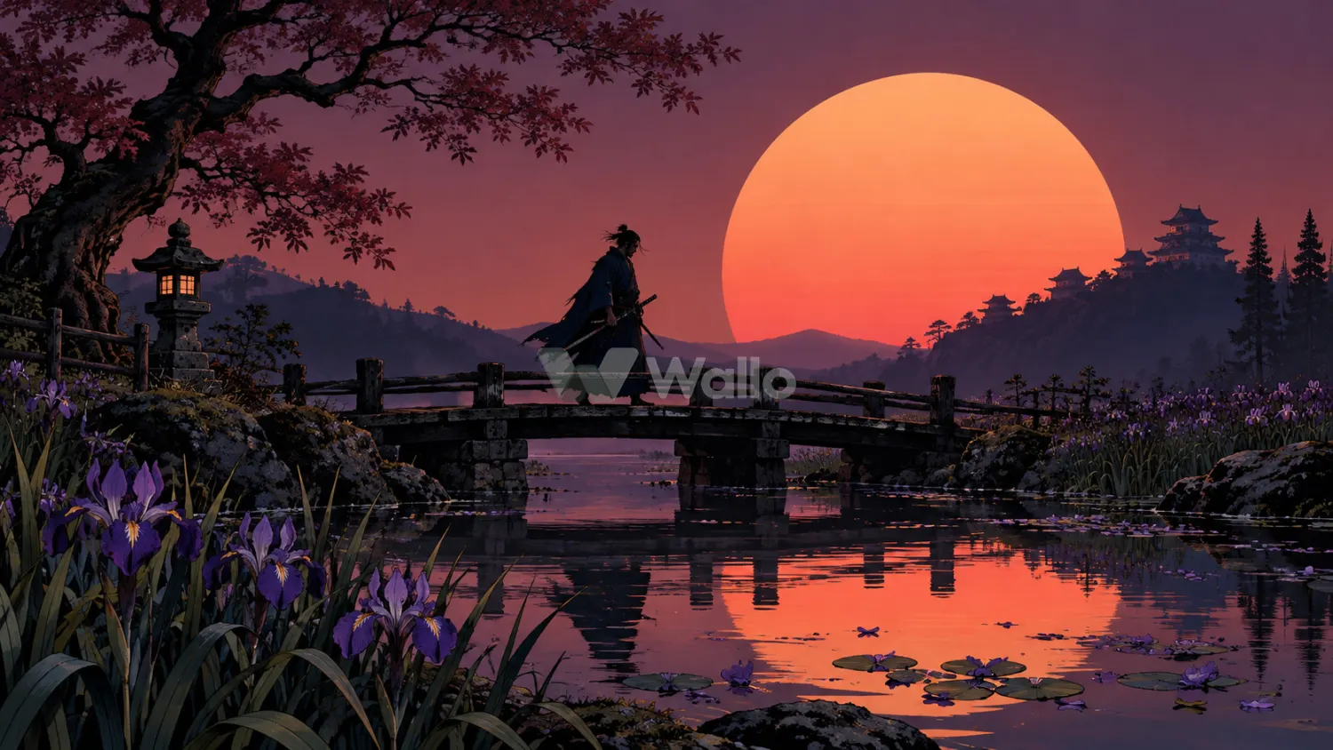 Ronin Crossing Beneath the Peach Sun