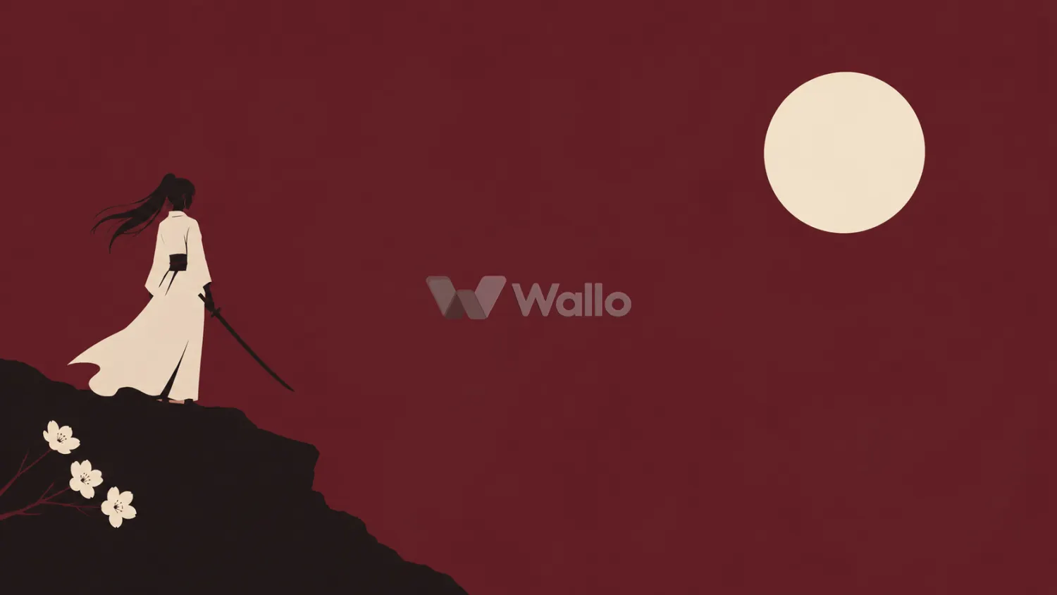 Minimalist Japanese Ronin at Sunset