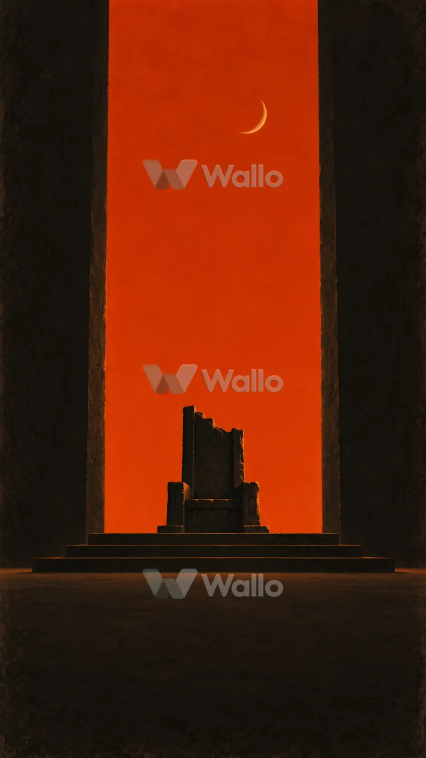 Forgotten Throne Beneath a Burnt Orange Sky