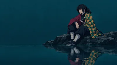 Giyu Tomioka in Quiet Teal Stillness