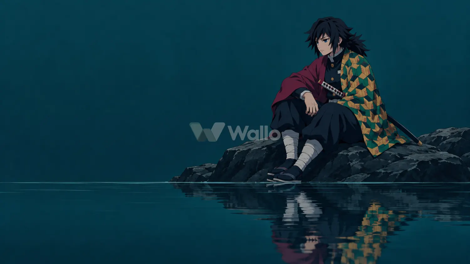 Giyu Tomioka in Quiet Teal Stillness