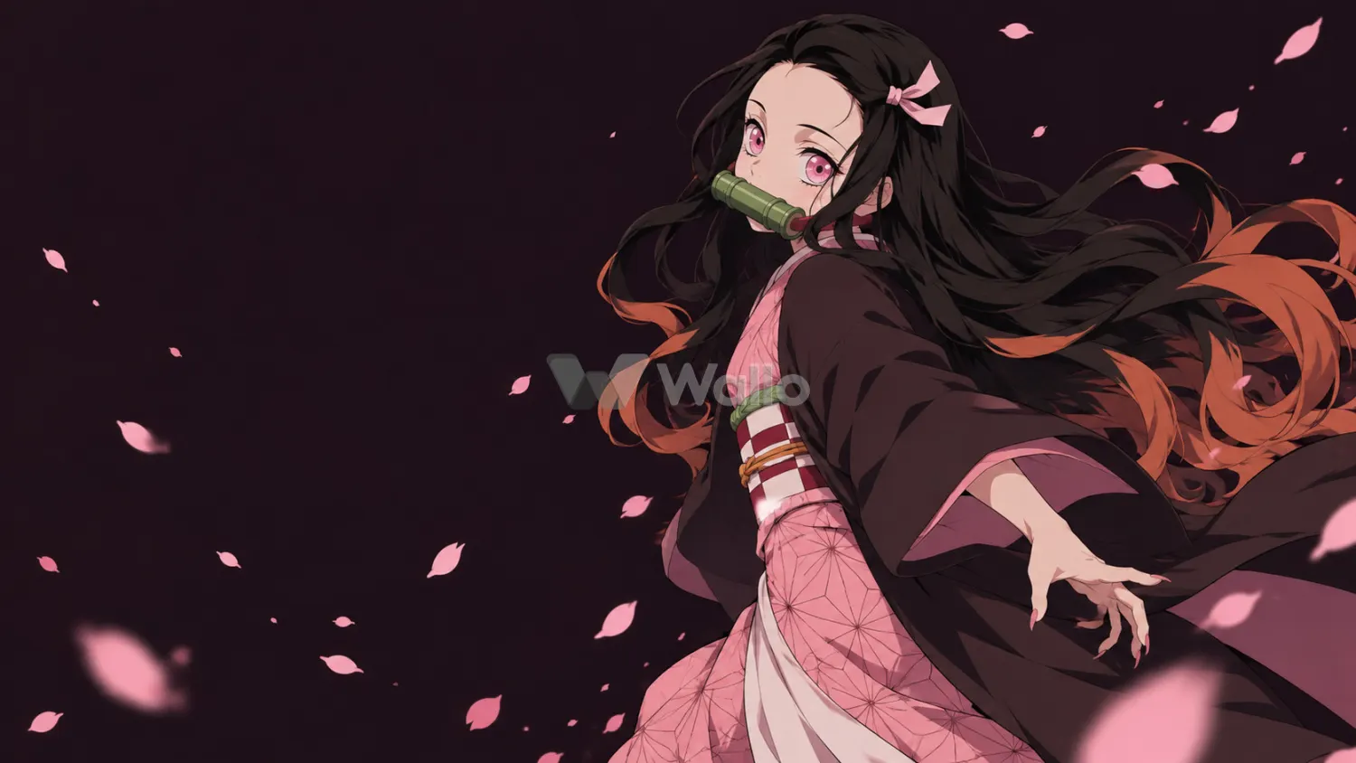 Nezuko Among Pink Petals