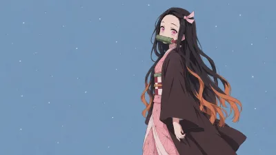 Quiet Nezuko in Powder Blue