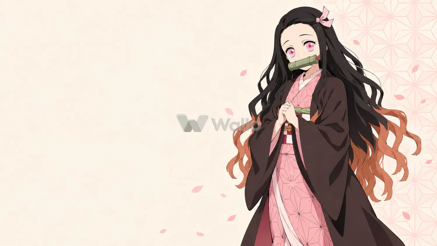 Nezuko Kamado in Minimalist Anime Style